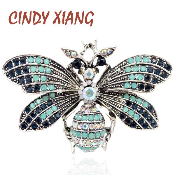 

cindy xiang vintage rhinestone vintage big bee brooch red eye insect brooches summer coat accessories fashion jewelry good gift, Gray