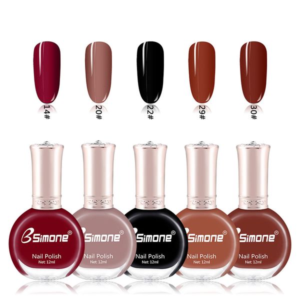 

bsimone 12ml healthy & environmentally friendly nail polish unscented and long-lasting water-based nails art color polish tslm1