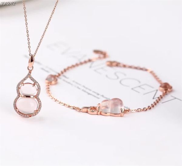 

wholesale sgarit brand fashion animal cute rose gold 925 sterling silver natural quartz pink crystal ring earring jewelry set, Black