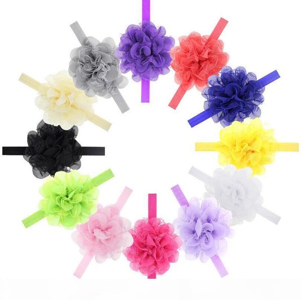 

gift chiffon lace flower children 's hairband baby hair ornaments tg070 mix order 30 pieces a lot, Silver