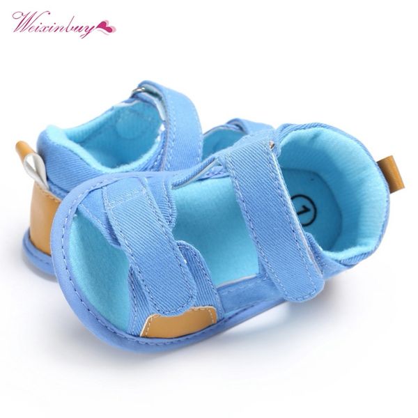 

2018 fashion baby sandals boys cute canvas summer shoes 0-2y newborn baby sandals soft shoes, Black;red