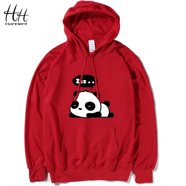 

hanhent cute panda fashion thin hoodies men cotton casual anime sweatshirts lovers novelty swag brand clothing 4xl plus size, Black