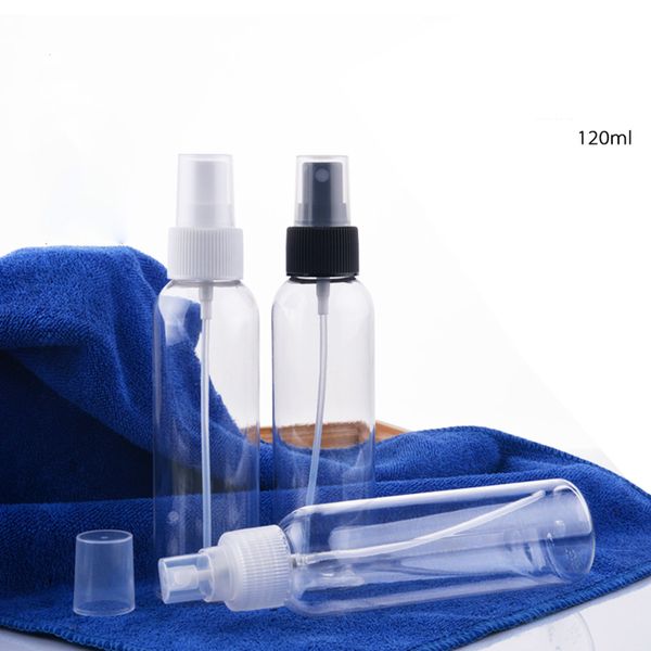 20pcs Bomba plástico Garrafa de Spray névoa pulverizador 120ml Limpar Esvaziar garrafas Screw Bico Atomizador Perfume Embalagem ombro Rodada