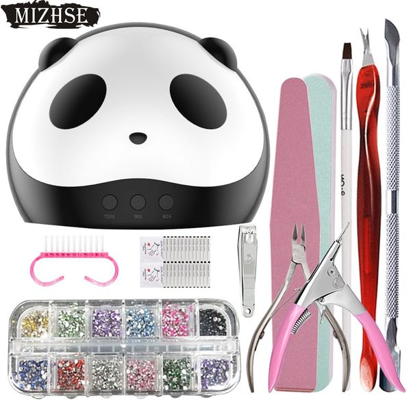 

mizhse nail set manicure art tools profesional gel nail kits with lamp sets uv gel nails kit 36w 6w acrylic kit gels