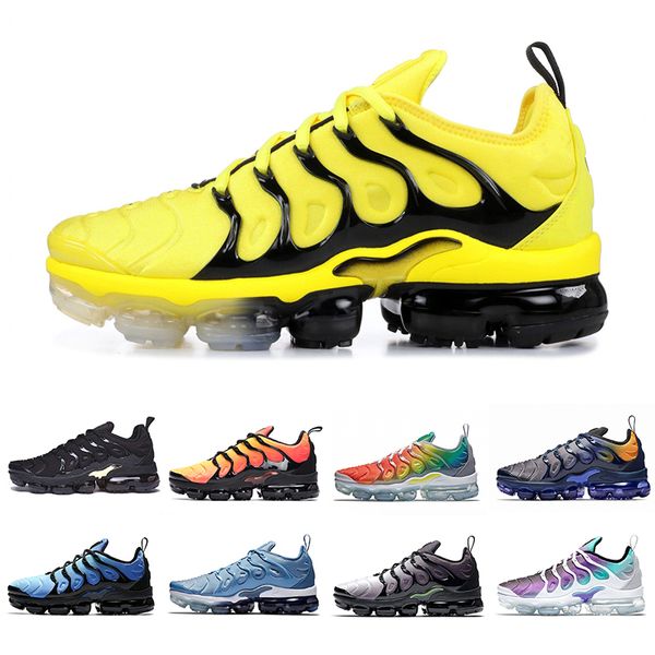 

2019 sunset fades work blue tn plus men running shoes grape bright crimson hyper rainbow mens volt wolf grey tns sports sneakers chaussures