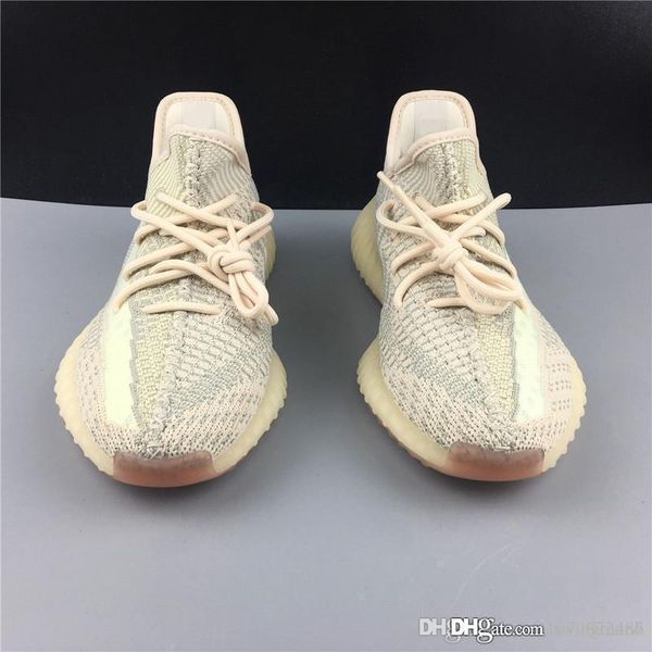 

new authentic y350 v2 citrin primeknit cloud white designer kanye west men women running shoes 3m reflective sneakers fw3042 fw3043 with box