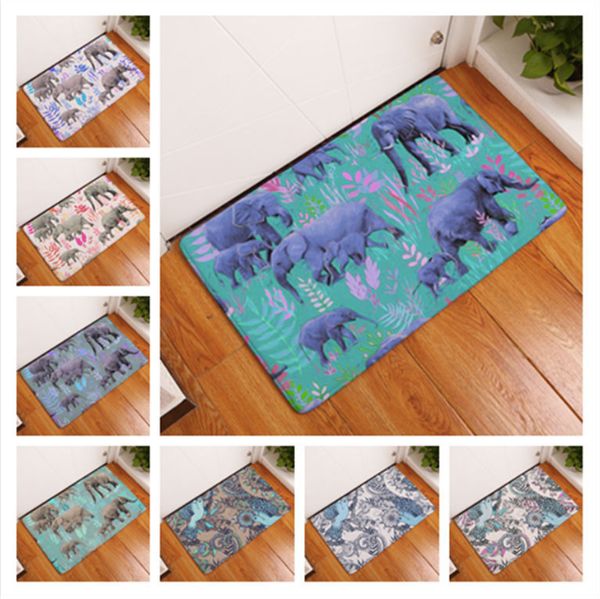 Pop Art Elephant Bird Flower Doormat Bath Kitchen Carpet