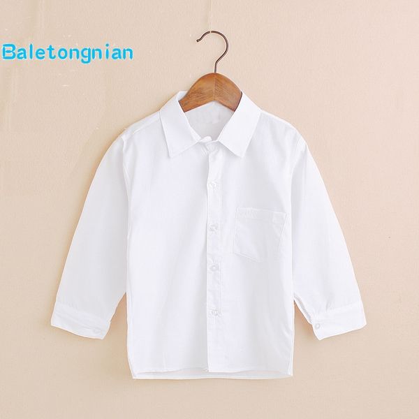 

2018. новое прибытие 6-12y мальчики одежда белые школы свадебные мальчики рубашки отложным воротником с длинным рукавом подросток мальчик ру, White;black