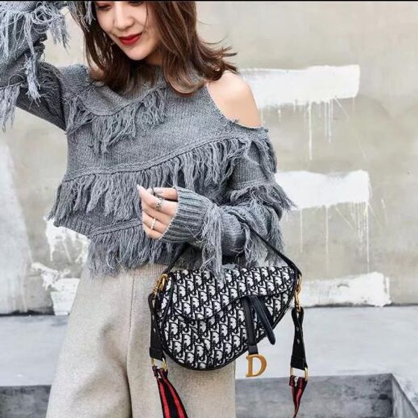 

wholesale-2019 famous designer womens handbag new letter shoulder bag genuine leather messenger bag luxury saddle bag