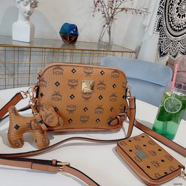 

munich legendary fashion new women letter print shoulder messenger bag handbag three-piece suit bag three colors, Black