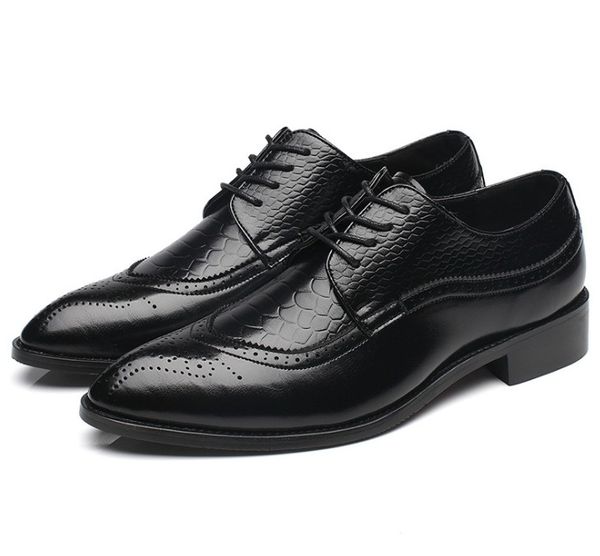 

mens shoes flat oxfords casual slip-on dress wedding leather shoes footwear male business shoes plus size 48, Black