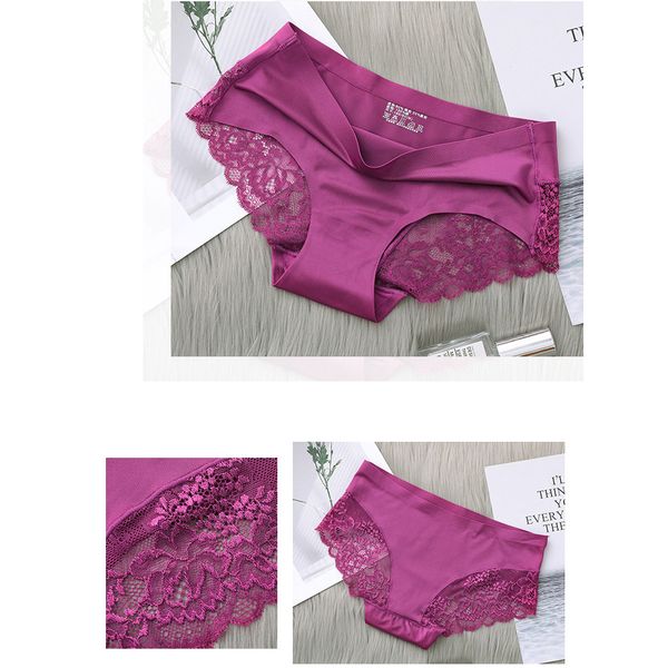 

women designer underpants womens hollow panties women's seamless middle waist breathable crotch lace panties women underpants 2020, Black;pink