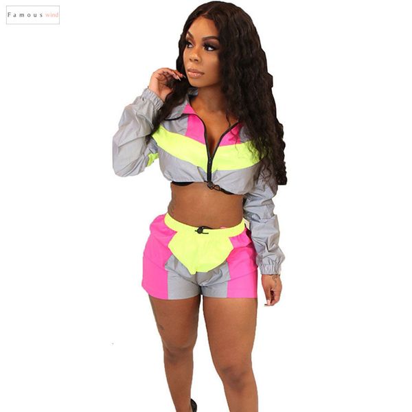 

2 two piece set женщины байкер одежда фестиваль crop top и лето шорты костюм sexy club костюмы костюмы matching наборы, Gray