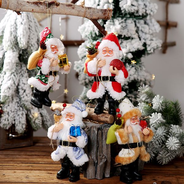 

christmas decorations ornaments for home tree decor xmas decorations resin santa claus standing posture ornaments doll pendant