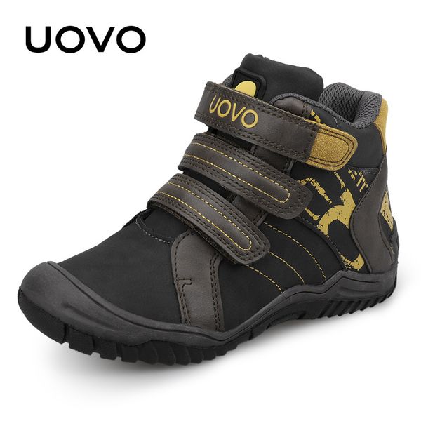 

2019 uovo new arrival mid-calf boys shoes fashion kids sport shoes brand outdoor children casual sneakers for boys size 26#-36# y200103, Black;red