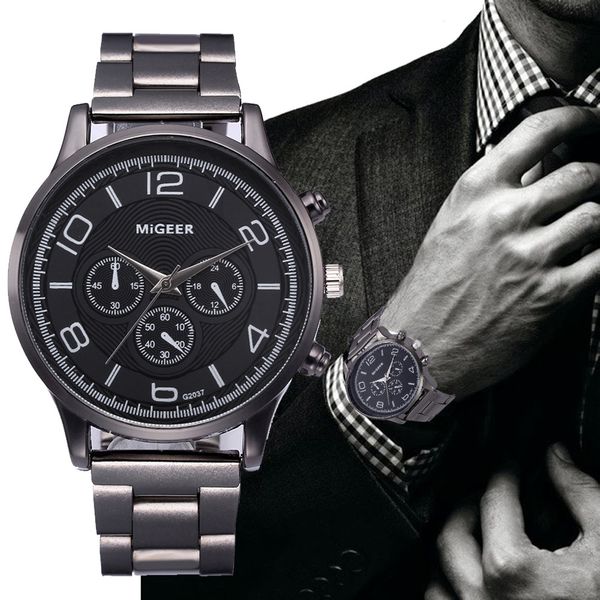 

reloj hombre watches men fashion crystal stainless steel quartz wristwatch brand business reloj relogio masculino, Slivery;brown