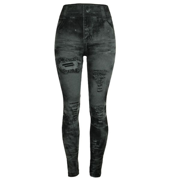 

unique style fashion beautiful and elegant women jeans bottom pants coloured super bomb slim nine-minute dark gray pant w30416, Blue