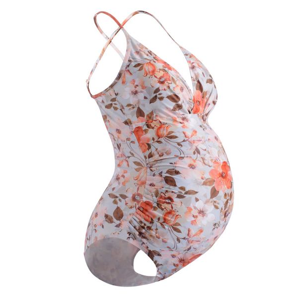 

Maternity women swimwear Bikini Women's Ruffles Frenulum Print Beachwear Pregnant Swimsuit hamile mayo#p40US