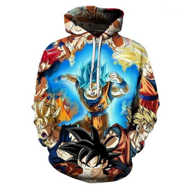 

spring autumn teenager boy harajuku sweatshirts dragonball mens hooded pullovers 3d designer, Black