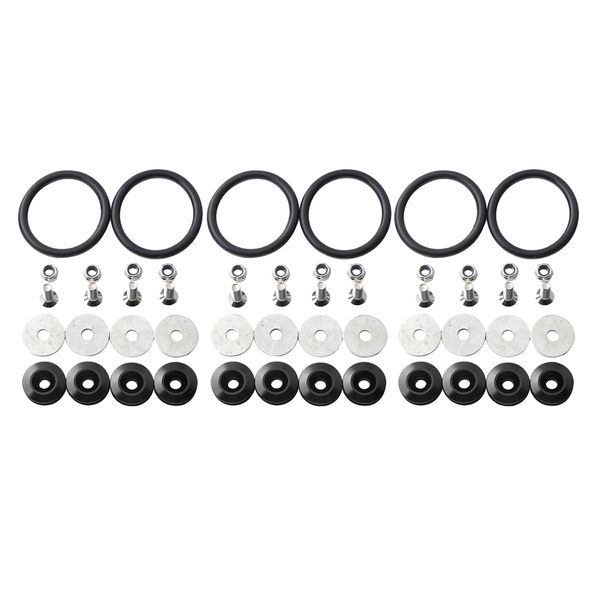 

3 sets quick release fasteners car bumper trunk hatch lids kit black