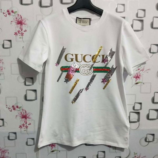 

2020 new new sequin meteor short sleeves women's t-shirt fabrics smooth and comfortable bathing suits girl swimsuit, White