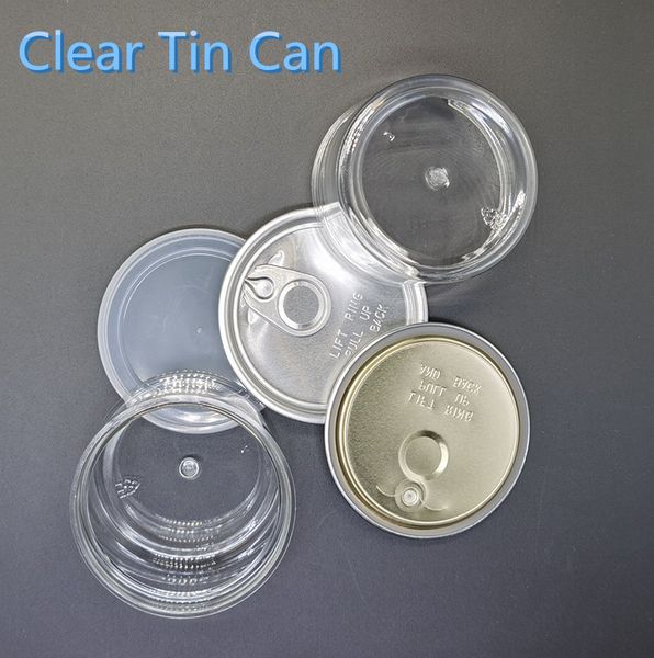 

100мл 3.5Gram Clear Can Plastic консервных банок 33 * 65мм Запах Proof Герметичный пластиковый Jar Food Grade хранения сухой травы Упаковка Контейнеры металлической крышкой