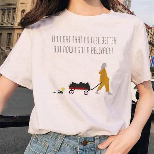 

печатается с коротким рукавом женская верхняя одежда мода дамы тис hip hop womens tshirts billie eilis, White