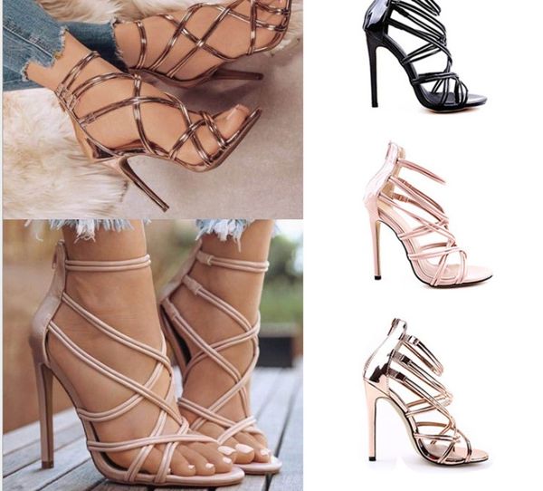 

роскошный новый летний женщины площади носком сандалии женские змея печати ремешками мулы .5cm высокие каблуки тапочки женская мода женска, Black