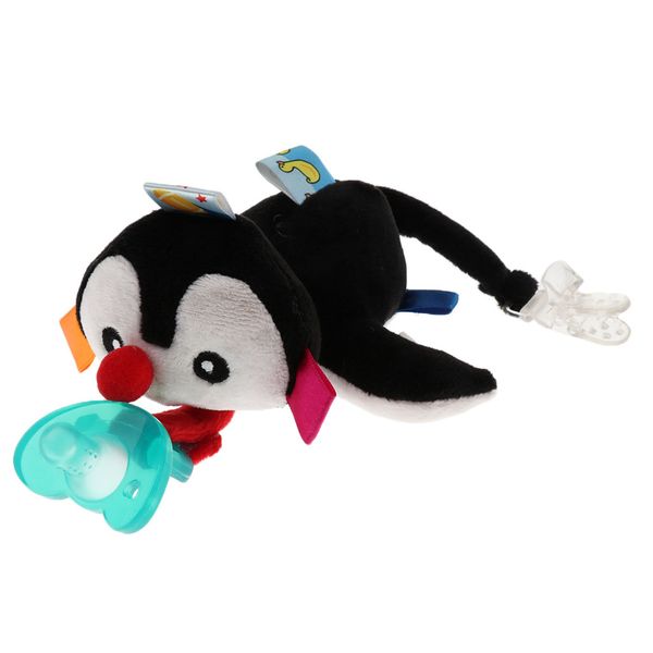 

soft cute plush animal baby kids dummy soother pacifier holder clip