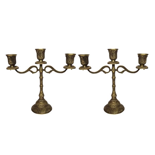 

2 pcs candelabra candle holder deskcenterpiece 3 arms home cafe decor