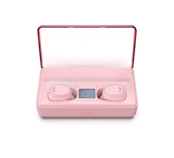 

designer new wireless bluetooth earphones mini portable headset electric quantity with led digital display touch control earbuds 4 colors