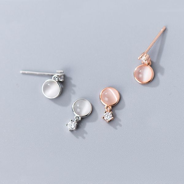 

925 sterling silver fine jewelry korea style cute opal stud earrings for women wedding party gift silver jewelry g2993, Golden;silver