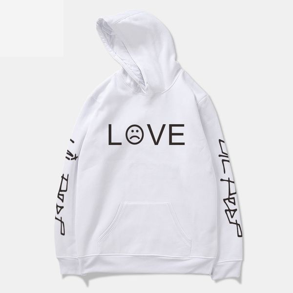 

cross-border new cool lettered emoji love fleece hooded hoodie hoodiesmen