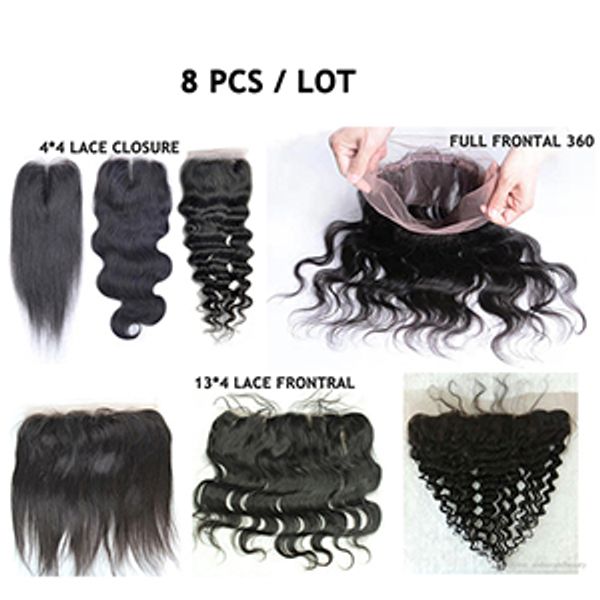 

Lace clo ure 4 4 13 4 frontal full lace 360 brazilian hair natural 1b ilky traight hair weave clo ure body wave deep wave