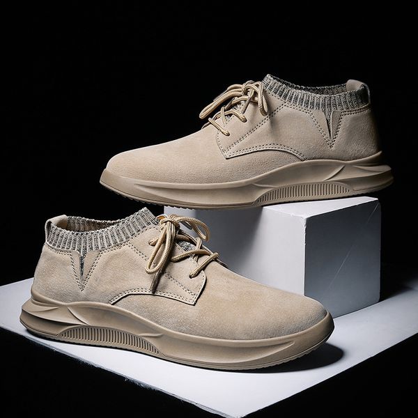 

shoe men's trendy shoes korean-style fashion casual versatile shoes men's leather 2020 new style spring ji che xie