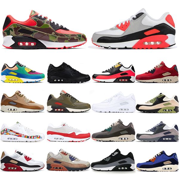 

running shoes mens womens sneakers triple black white camo lahar escape premium bred infrared game royal cny trainers sports size 36-45, White;red