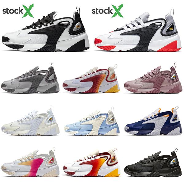 

with socks zoom m2k 2k tekno zm stock x running shoes triple black purple athletic designer trainers sneakers us5.5-11, White;red