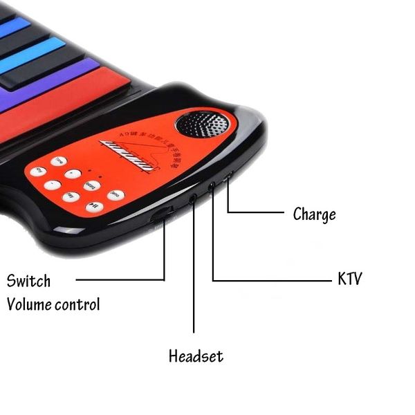 

multi style portable 49 keys flexible silicone roll up piano folding electronic keyboard for children student