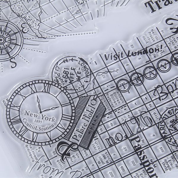 

1pcs english letter travel office ship transparent silicone stamp, children diy handmade scrapbook p album decor soft stamps