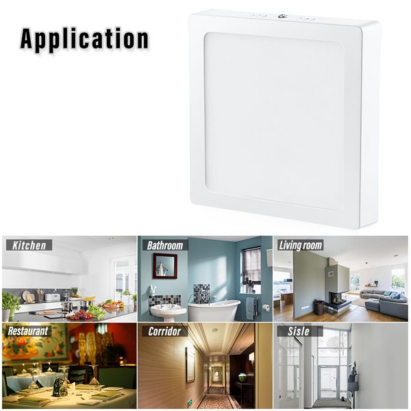 

12w surface mounted panel light warm white square 220v led living room bedroom indoor lighting lamp