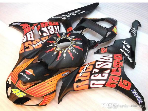 

perfect fitment fairings for honda cbr1000rr 2006 2007 orange black injection mould fairing kit cbr 1000 rr 06 07 as24