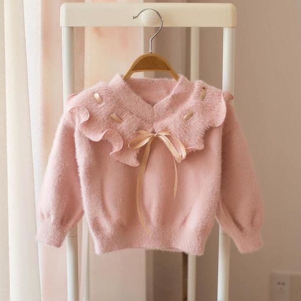 

2019 new arrival girls knitted sweaters autumn winter full sleeve fashion girls pullover sweater 1-6 years pq111, Blue;gray