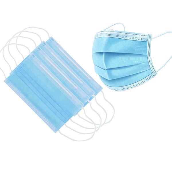 

in stock disposable face masks with elastic ear loop 3 ply breathable and comfortable for blocking dust air pollution protection pack