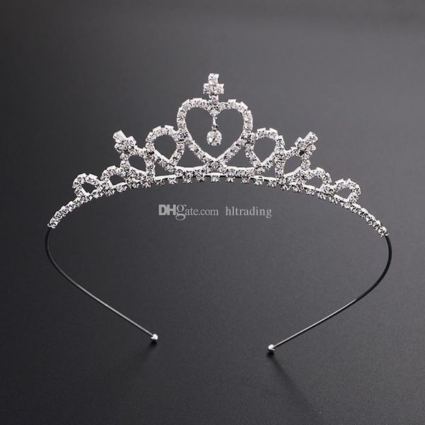 

Kid women girl hairpin prince crown ilver cry tal rhine tone hair hoop jewelry diamond tiara headband hair acce orie c6291
