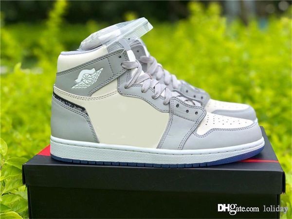 

new authentic 2020 air 1 high og low basketball shoes wolf grey sail pn dust white mens trainers fashion sports with original box