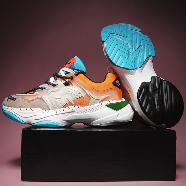 

spring new sports shoes men's casual tide shoes net red dad running thick bottom breathable