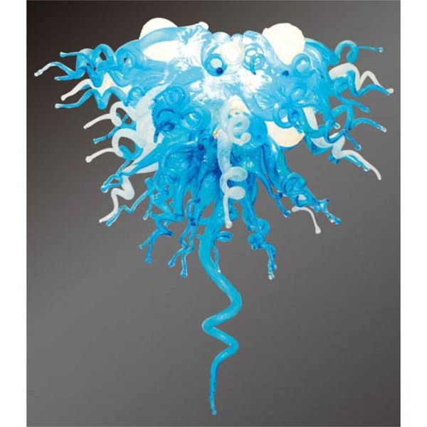 

2019 new arrival mouth blown glass chandeliers high ceiling decoration customized colored blown glass chandelier lightings