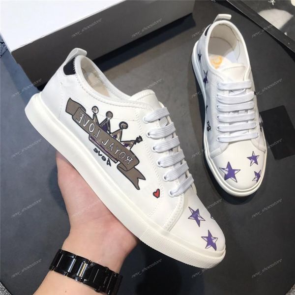 

2019 canvas mens designer casual shoes luxury platform party skater sneakers graffiti lover casual shoes chaussures t01, Black