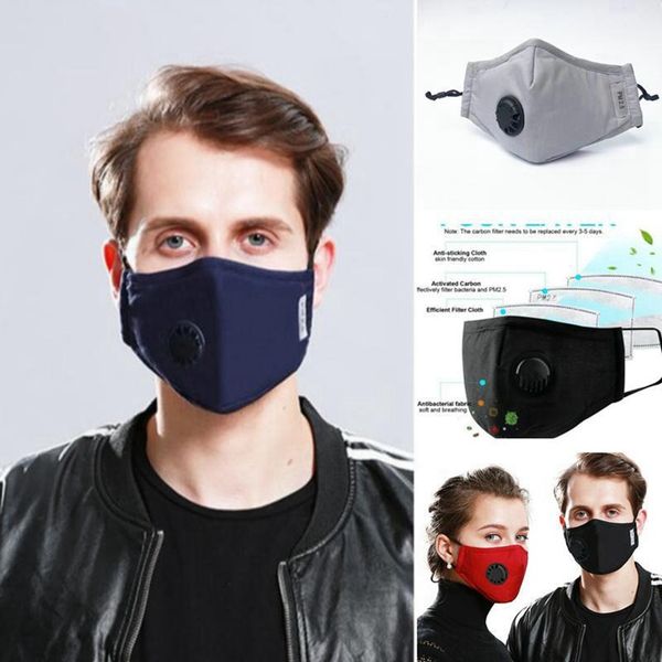 

women men pm2.5 breather valve face masks anti-dust and flu virus haze mask adjustable n95 protection masks with 2 filters 100pcs