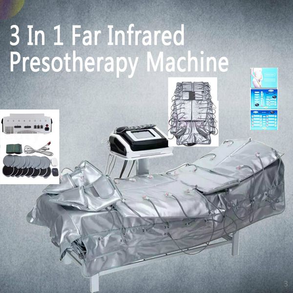

3 in1 far infrared pressotherapy ems electric muscle stimulation sauna air pressure pressotherapy lymph drainage body slimming machin